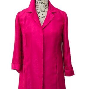 CHICO'S FUCHSIA HOT PINK SHINE SHANTUNG BRACELET SLEEVE TOPPER JACKET 00 PETITE